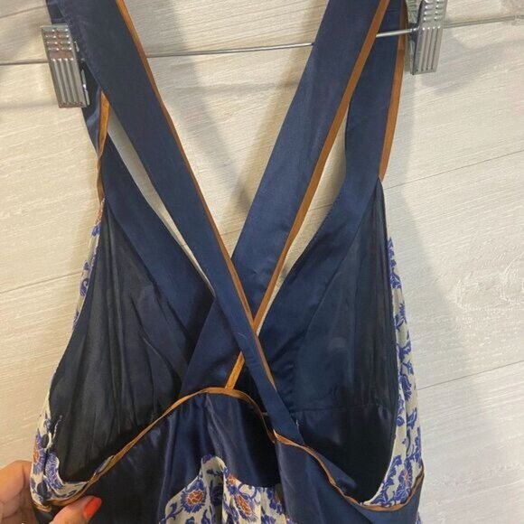 Mint by Jodi Arnold Women Sexy Deep V Neck Criss Cross Open Back SILK - Picture 6 of 7